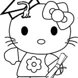 Graduation, Hello Kitty Graduation Day Coloring Pages: Hello Kitty Graduation Day Coloring Pages