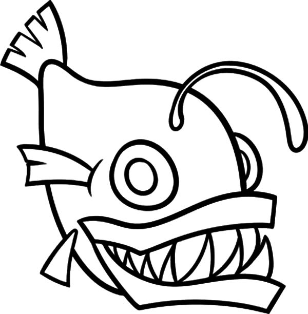 Monster Fish, : How to Draw Monster Fish Coloring Pages