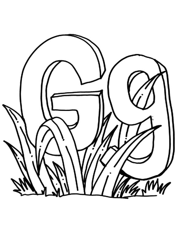 Grass, : Letter G for Grass Coloring Pages