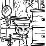 Masha And The Bear, Masha And The Bear Going To Catch Butterfly Coloring Pages: Masha and the Bear Going to Catch Butterfly Coloring Pages
