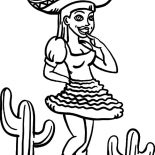 Mexican Dress, Mexican Girl Wear Traditional Dress Coloring Pages: Mexican Girl Wear Traditional Dress Coloring Pages