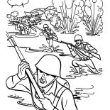 Military, Military Drill In Mud Pool Coloring Pages: Military Drill in Mud Pool Coloring Pages