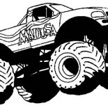 Monster Jam, Monster Jam Wheelie Competition Coloring Pages: Monster Jam Wheelie Competition Coloring Pages