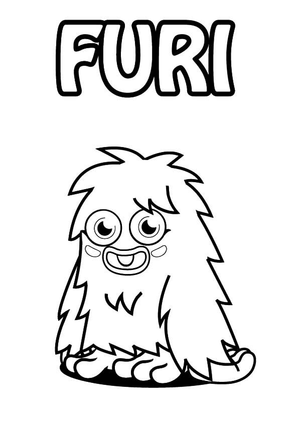 Moshi, : One Tooth Furi Moshi Monster Coloring Pages