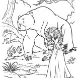Merida, Princess Merida And Her Mother Following Will O The Wisps Coloring Pages: Princess Merida and Her Mother Following Will O the Wisps Coloring Pages