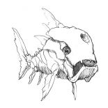 Monster Fish, Skecthing Ancient Monster Fish Coloring Pages: Skecthing Ancient Monster Fish Coloring Pages