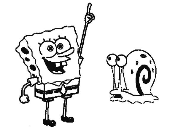 Gary, : Spongebob and His House Pet Gary the Snail Coloring Pages