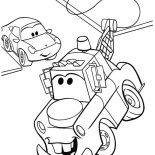 Mater, Tow Mater Turning To Right Coloring Pages: Tow Mater Turning to Right Coloring Pages