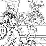 Tron, Tron Legacy Quorra And Sam Attack By CLU Army Coloring Pages: Tron Legacy Quorra and Sam Attack by CLU Army Coloring Pages