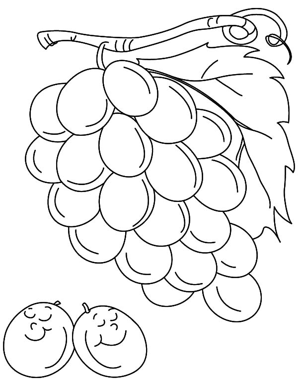 Grapes, : Two Grapes Sleeping Coloring Pages