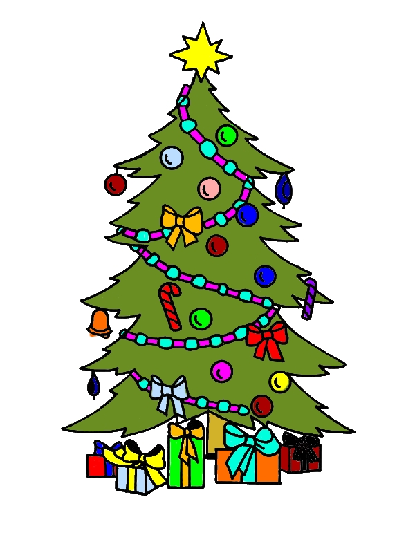 Beautifully Decorated Christmas Trees Coloring Pages by years old Mary G  Brown  