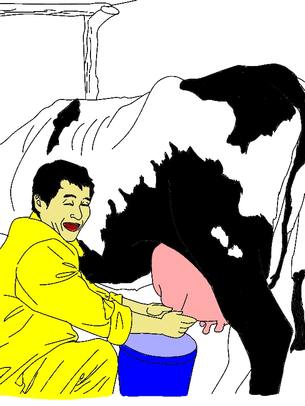 Farmer Milking Cow Job Coloring Pages by years old Diana D  Champagne  