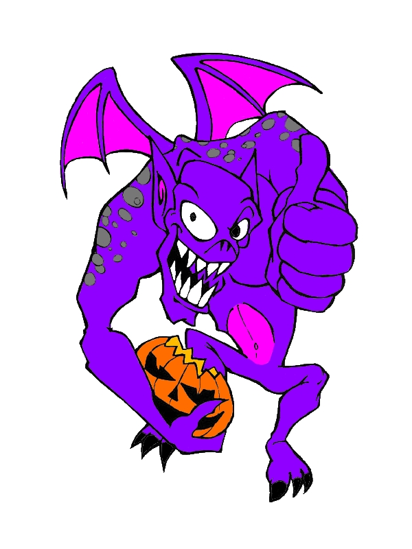 Monster Says Joyful And Happy Halloween Day Coloring Page by years old Rodney A  Jordan  