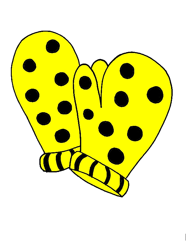 Polkadot Mittens Coloring Pages by years old Joseph A  Lowell  
