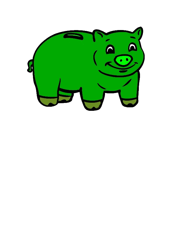 Smiling Piggy Bank Coloring Page by years old James L  Clemons  