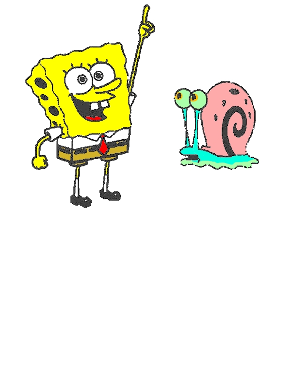 Spongebob And His House Pet Gary The Snail Coloring Pages by years old Edward J  Rankin  