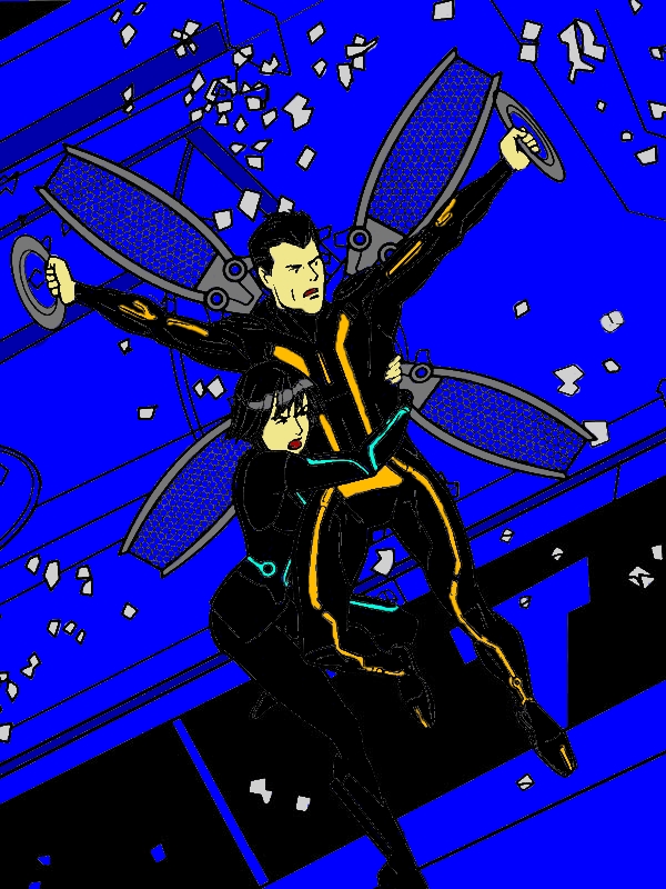 Tron Legacy Quorra Hold CLU Tight Coloring Pages by years old Donald M  Herrera  