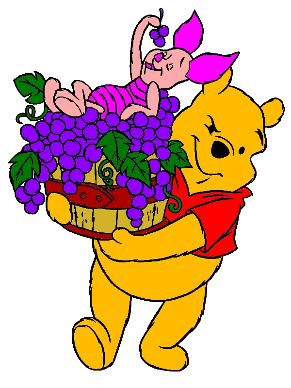Winnie The Pooh Carrying Grapes And Piglet Coloring Pages by years old Walter O  Emerson  